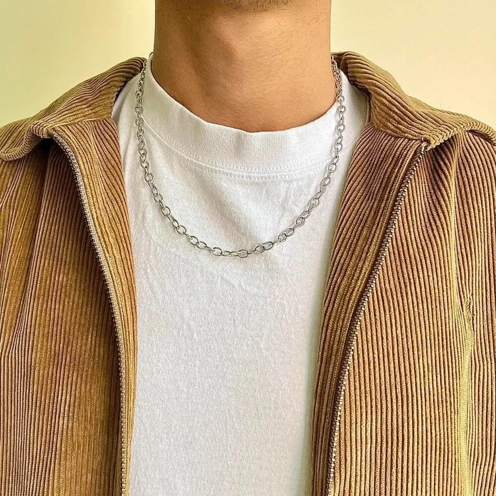 y2k 2000s silver emo grunge affliction style chain necklace